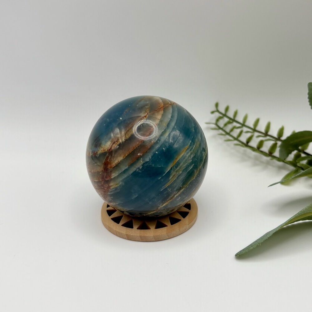Blue Lemurian calcite sphere